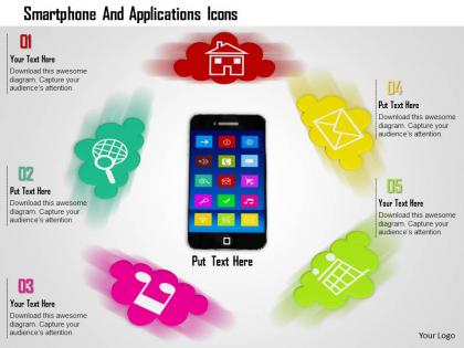 1014 smartphone and applications icons image graphics for powerpoint