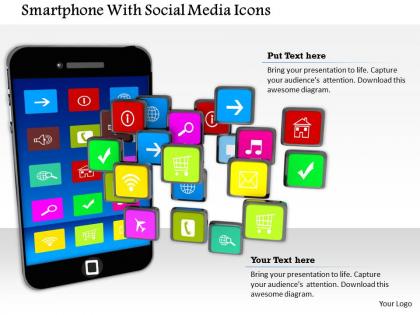 1014 smartphone with social media icons  image graphics for powerpoint