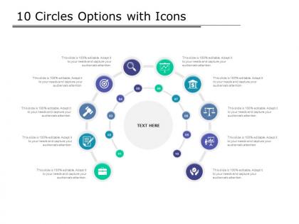 10 circles options with icons