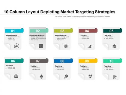 10 column layout depicting market targeting strategies