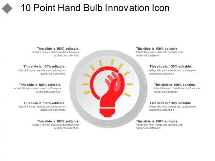 10 point hand bulb innovation icon