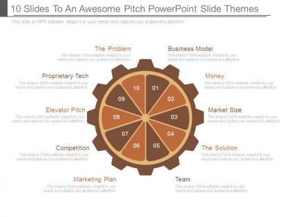 10 slides to an awesome pitch powerpoint slide themes