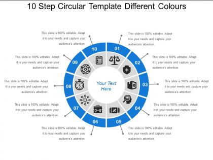 10 step circular template different colours