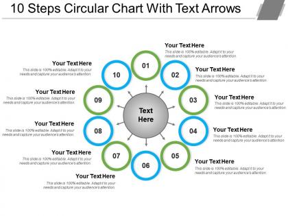 10 steps circular chart with text arrows