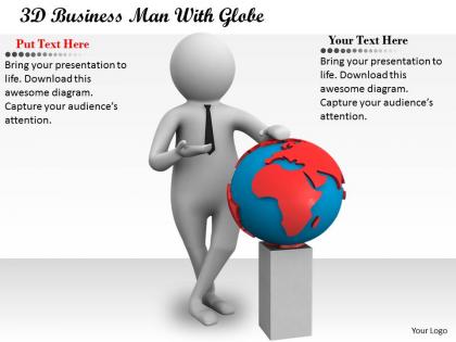1113 3d business man with globe ppt graphics icons powerpoint