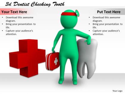 1113 3d dentist checking tooth ppt graphics icons powerpoint