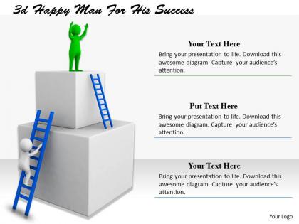 1113 3d happy man for his success ppt graphics icons powerpoint