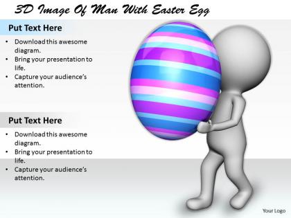 1113 3d image of man with easter egg ppt graphics icons powerpoint