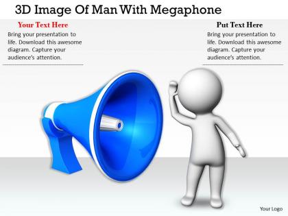 1113 3d image of man with megaphone ppt graphics icons powerpoint