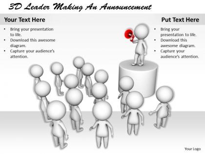 1113 3d leader making an announcement ppt graphics icons powerpoint