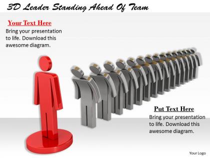 1113 3d leader standing ahead of team ppt graphics icons powerpoint