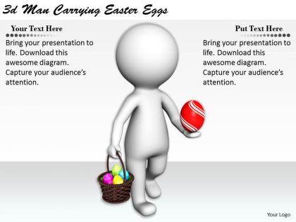 1113 3d man carrying easter eggs ppt graphics icons powerpoint