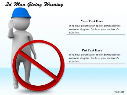 1113 3d man giving warning ppt graphics icons powerpoint