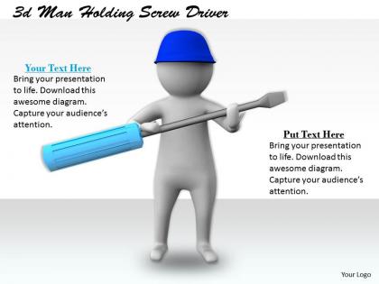 1113 3d man holding screw driver ppt graphics icons powerpoint
