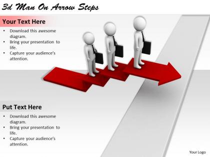 1113 3d man on arrow steps ppt graphics icons powerpoint