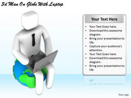 1113 3d man on globe with laptop ppt graphics icons powerpoint