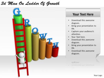 1113 3d man on ladder of growth ppt graphics icons powerpoint