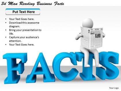 1113 3d man reading business facts ppt graphics icons powerpoint