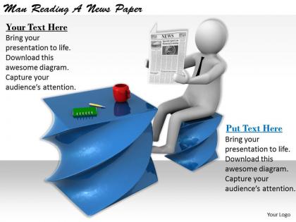 1113 3d man reading news paper ppt graphics icons powerpoint