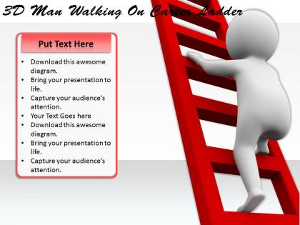 1113 3d man walking on career ladder ppt graphics icons powerpoint