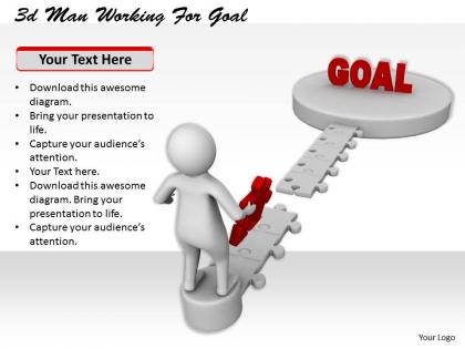 1113 3d man working for goal ppt graphics icons powerpoint