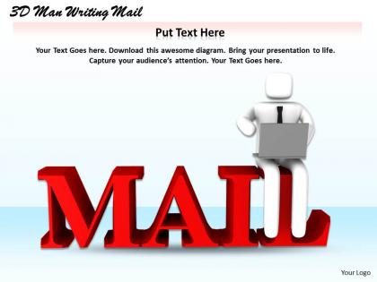1113 3d man writing mail ppt graphics icons powerpoint