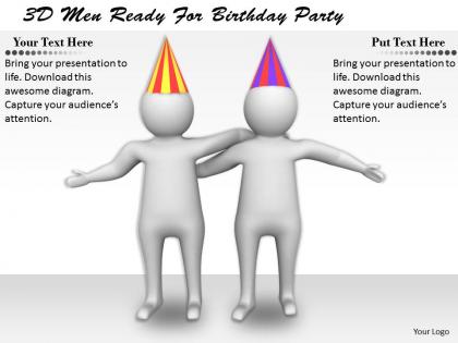 1113 3d men ready for birthday party ppt graphics icons powerpoint