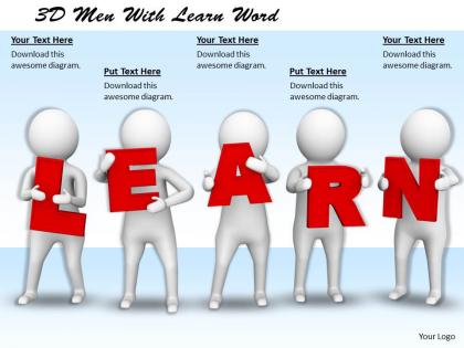1113 3d men with learn word ppt graphics icons powerpoint