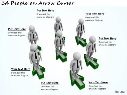 1113 3d people on arrow cursor ppt graphics icons powerpoint