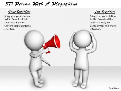 1113 3d person with a megaphone ppt graphics icons powerpoint