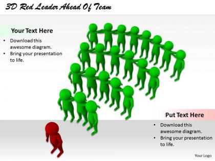 1113 3d red leader ahead of team ppt graphics icons powerpoint