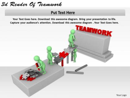 1113 3d render of teamwork ppt graphics icons powerpoint