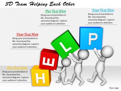 1113 3d team helping each other ppt graphics icons powerpoint
