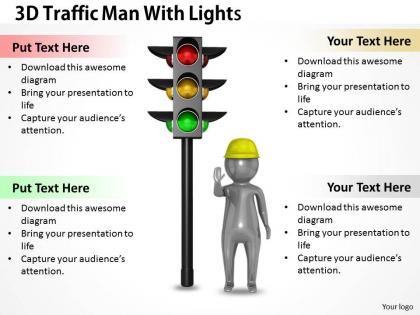 1113 3d traffic man with lights ppt graphics icons powerpoint