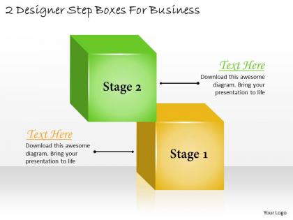 1113 business ppt diagram 2 designer step boxes for business powerpoint template