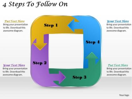 1113 business ppt diagram 4 steps to follow on powerpoint template