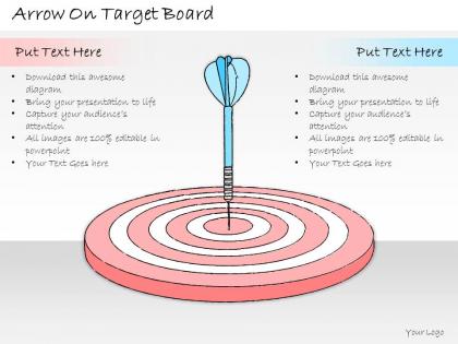 1113 business ppt diagram arrow on target board powerpoint template
