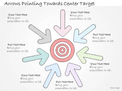 1113 business ppt diagram arrows pointing towards center target powerpoint template