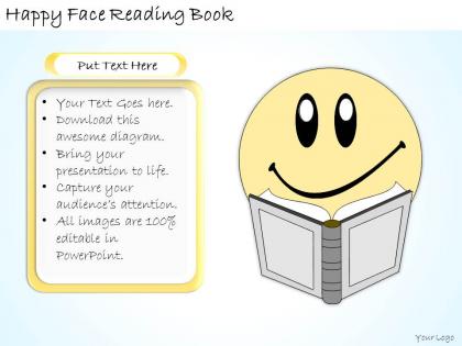 1113 business ppt diagram happy face reading book powerpoint template