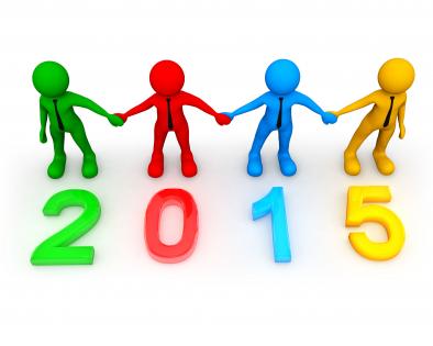 1114 2015 text with 3d man new year celebration stock photo