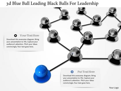 1114 3d blue ball leading black balls for leadership image graphic for powerpoint