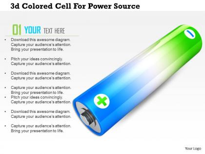 1114 3d colored cell for power source image graphic for powerpoint