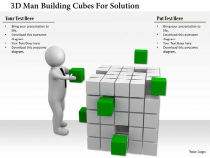 1114 3d man building cubes for solution ppt graphics icons