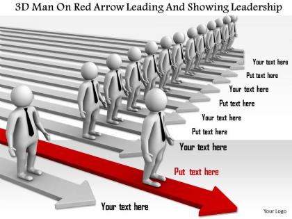 1114 3d man on red arrow leading and showing leadership ppt graphics icons
