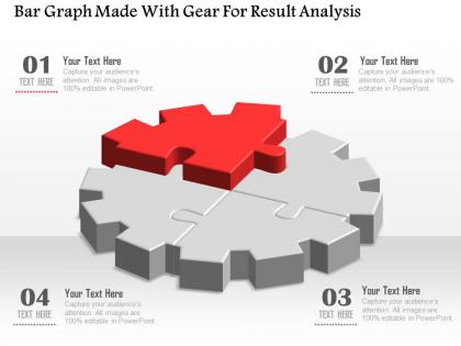 1114 bar graph made with gear for result analysis powerpoint template