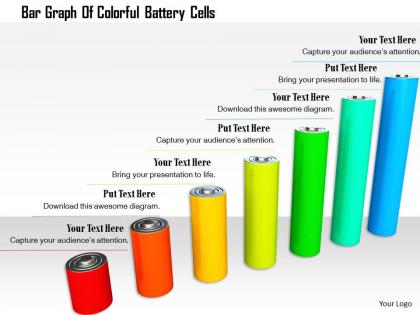 1114 bar graph of colorful battery cells image graphics for powerpoint