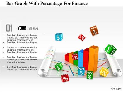 1114 bar graph with percentage for finance image graphic for powerpoint
