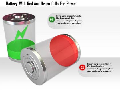1114 battery with red and green cells for power image graphic for powerpoint