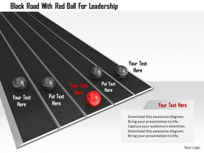 1114 black road with red ball for leadership image graphic for powerpoint