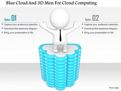 1114 blue cloud and 3d men for cloud computing ppt graphics icons